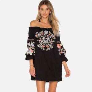 Free People Fleur Du Jour Embroidered Baby Doll Mini Dress XS